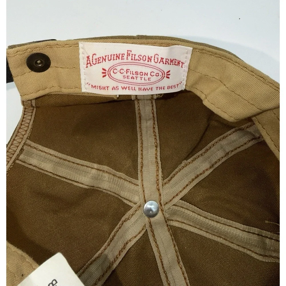 FILSON Cap Hat (017L-B) Waxed Cloth Canvas Leather Strap Outdoor Hunting USA
